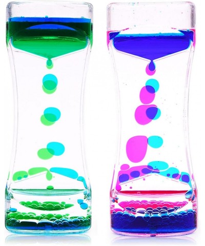 2 Pack Liquid Motion Timer Oil Water Bubble Timer Fidget Toy Hourglass Liquid Bubble Timer Sensory Cool Desk Décor (1 Style L...