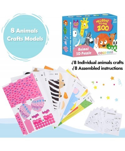 Animals Kids Arts and Crafts Welcome to The Zoo 8 Animals 3D Foam Puzzles Crafts for Kids Age 6 7 8 and Up $32.55 Kids' Drawi...