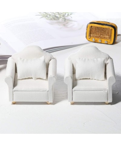 1/12 Dollhouse White Fabric Sofa Set for 1:12 Scales Miniature Dollhouse Furniture Toy Kids Gift A $15.34 Dollhouse Accessories