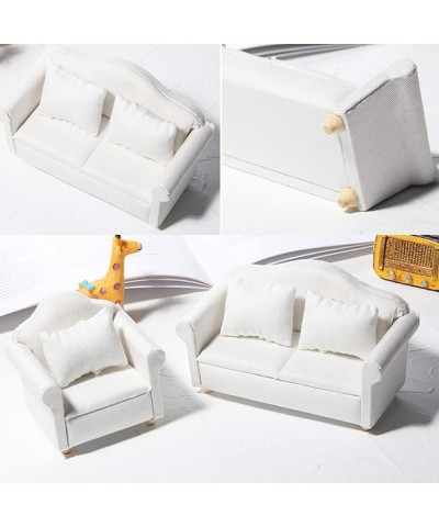 1/12 Dollhouse White Fabric Sofa Set for 1:12 Scales Miniature Dollhouse Furniture Toy Kids Gift A $15.34 Dollhouse Accessories