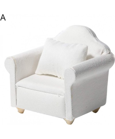 1/12 Dollhouse White Fabric Sofa Set for 1:12 Scales Miniature Dollhouse Furniture Toy Kids Gift A $15.34 Dollhouse Accessories