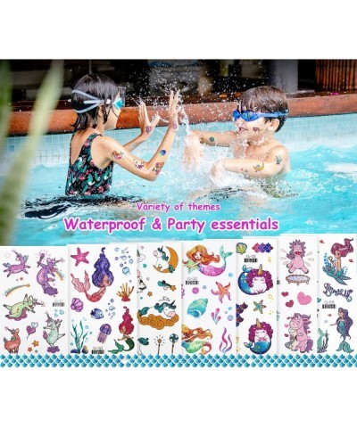 Glitter Mermaid & Unicorn Temporary Tattoos for Kids 24 Sheets Girls Waterproof Fake Tattoos Stickers Kit 240+Pcs Ideal for S...