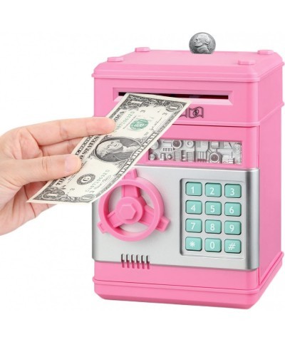 Piggy Bank for Girls Boys Electronic ATM Machine Saving Box Coin Safe with Password Lock Auto Scroll Paper Money Bank Gift To...