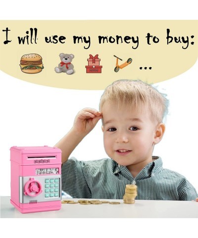 Piggy Bank for Girls Boys Electronic ATM Machine Saving Box Coin Safe with Password Lock Auto Scroll Paper Money Bank Gift To...