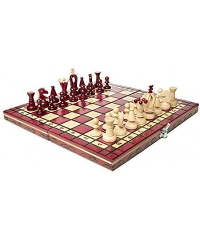 Wooden Chess Set Paris Cherry Wooden International Board Vintage Carved Pieces $84.62 Board Games