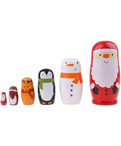 6pcs Christmas Nesting Dolls Wooden Matryoshka Dolls Russian Nesting Dolls Set Home Decoration $28.81 Nesting Dolls