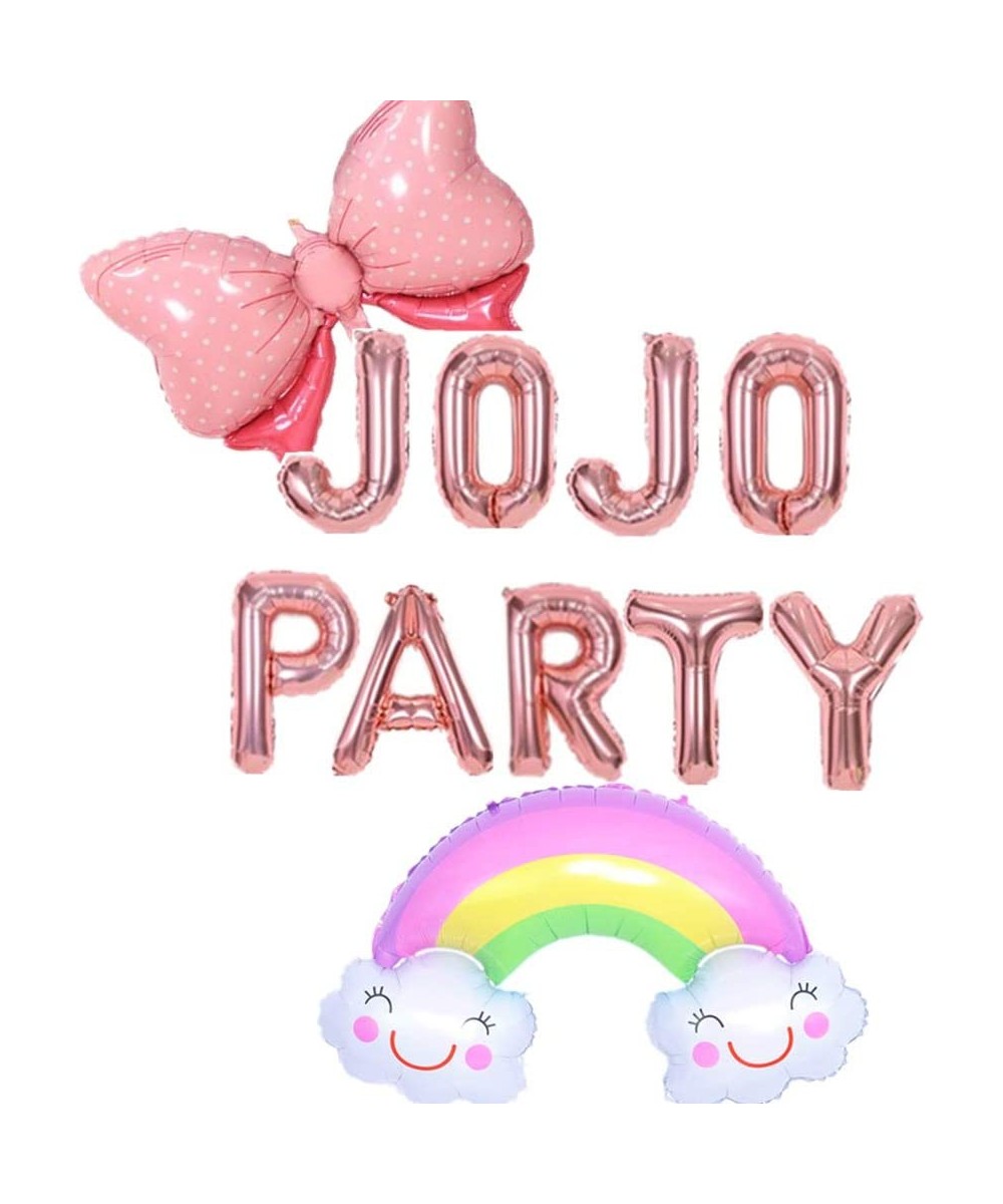 JOJO Party Balloons JOJO Birthday Party Decorations Bow Balloon Sweet 16 Balloons Rainbow Girls Birthday Party Decorations $1...