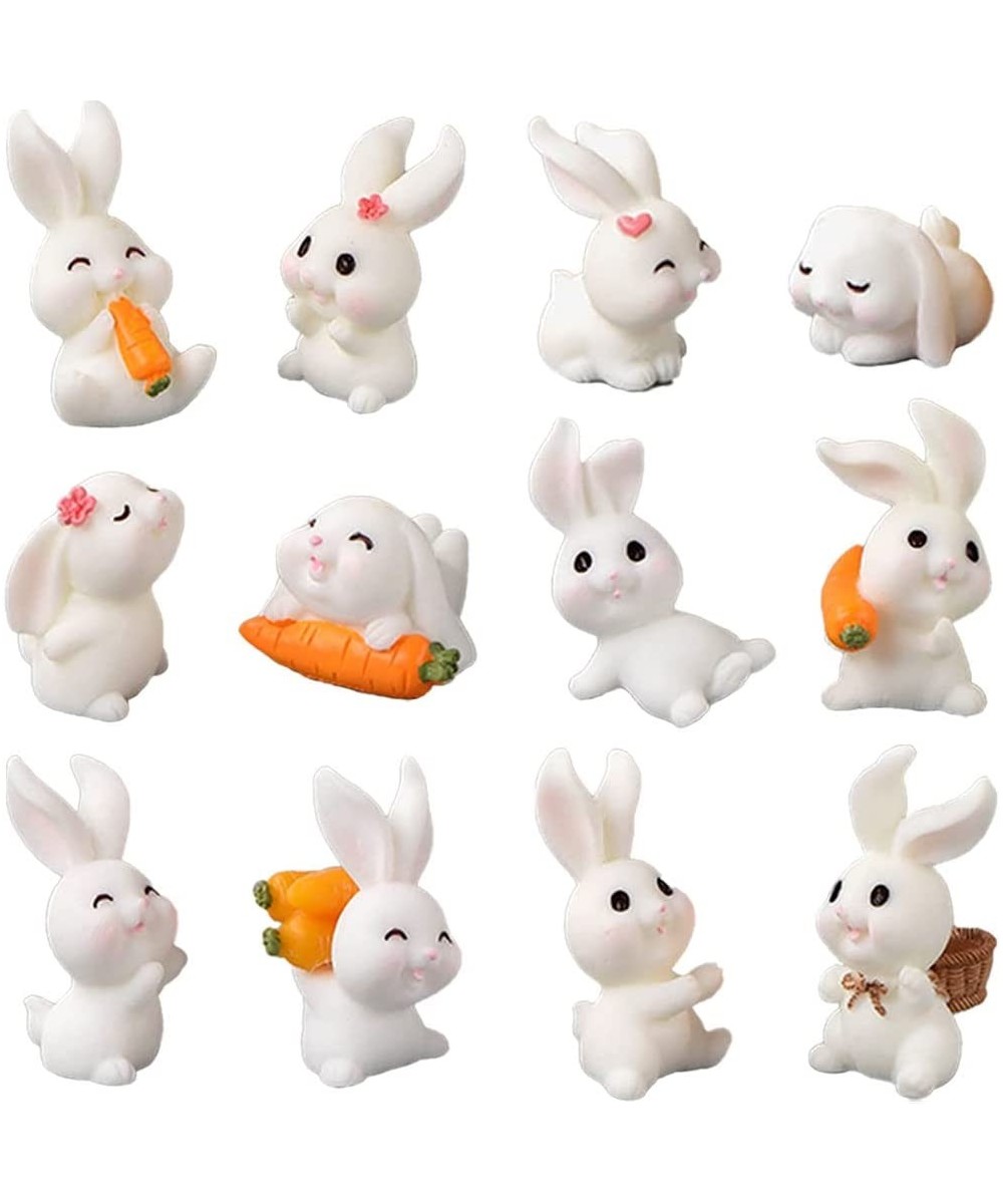 12 Pcs Cute Animal Rabbit Character Toys Cake Toppers Figures Collection Playset Fairy Tale Garden Decoration Christmas Birth...