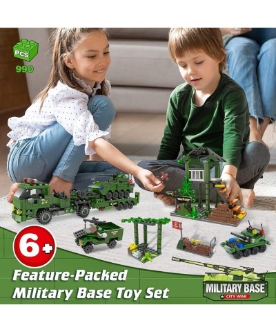 City War Army Military Base Building Blocks Set with Heavy Tank Transport Truck Army Vehicles Airplane Best Learning Roleplay...