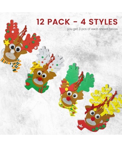 Reindeer Christmas Ornament Craft for Kids (12 Pack) Updated Edition - Foam Bulk Arts and Crafts Kit for Kids Toddlers 2-4 4-...