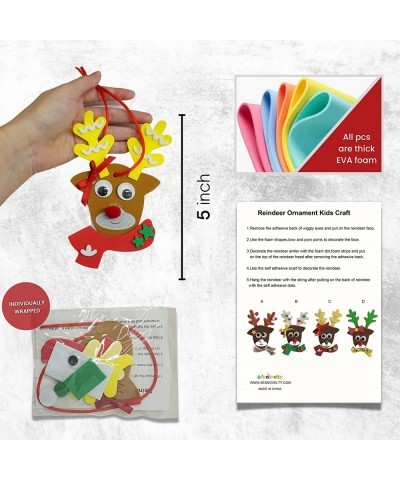 Reindeer Christmas Ornament Craft for Kids (12 Pack) Updated Edition - Foam Bulk Arts and Crafts Kit for Kids Toddlers 2-4 4-...