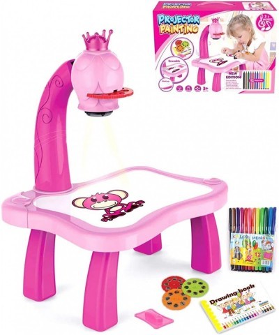 Kids Activity Table Drawing Desk with Led Smart Projector Art Painting Toy Learning Toy for Children Boys Girls (Pink A) $53....