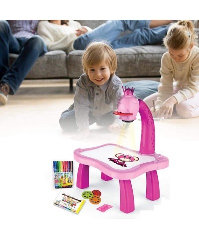 Kids Activity Table Drawing Desk with Led Smart Projector Art Painting Toy Learning Toy for Children Boys Girls (Pink A) $53....