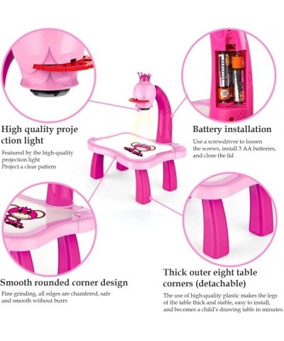 Kids Activity Table Drawing Desk with Led Smart Projector Art Painting Toy Learning Toy for Children Boys Girls (Pink A) $53....