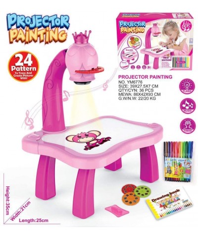 Kids Activity Table Drawing Desk with Led Smart Projector Art Painting Toy Learning Toy for Children Boys Girls (Pink A) $53....