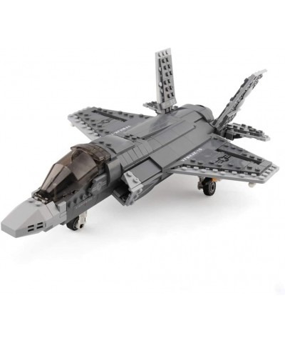 Military Bricks Series 646pcs The F35 Fighter Lightning II Building Blocks Sets Interlock Jet Airplane Model Building Kits Ed...