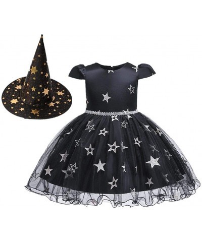 Girls Witch Halloween Costume Princess Tutu Dress up with Broom Cape Cosplay Party Photo Shoot Outfit for Kids 2-12T $19.89 K...