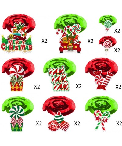 36 Pcs Peppermint Christmas Decorations Hanging Swirls NO-DIY Peppermint Candy Decorations Ceiling Streams Peppermint Decorat...