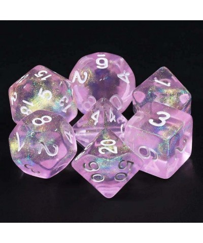 DND Dice Light Purple Transparent Dice with Color Changing Glitter for Dungeons and Dragons Role Playing Game D&D MTG Pathfin...