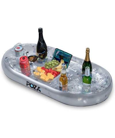 Inflatable Gold Floating Cooler - Luxurious Drink Holder Filled with Sparkly Confetti Premium Party Float with 8 Holders Serv...