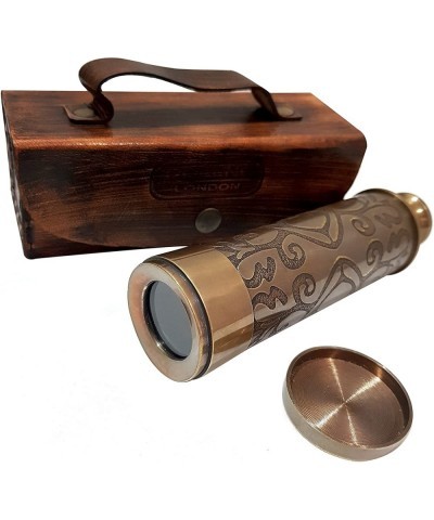 A Brass Nautical Handmade Retro Telescope Vintage Leather Box Pirate Movie Prop Designer Spyglass $64.88 Children's Optics