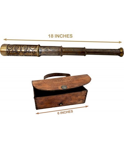 A Brass Nautical Handmade Retro Telescope Vintage Leather Box Pirate Movie Prop Designer Spyglass $64.88 Children's Optics