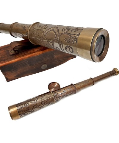 A Brass Nautical Handmade Retro Telescope Vintage Leather Box Pirate Movie Prop Designer Spyglass $64.88 Children's Optics