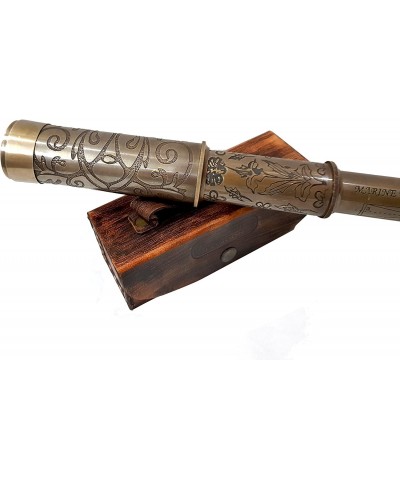 A Brass Nautical Handmade Retro Telescope Vintage Leather Box Pirate Movie Prop Designer Spyglass $64.88 Children's Optics