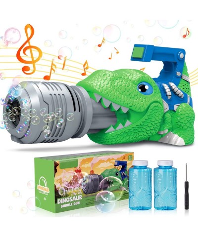 Dinosaur Bubble Machine with 2 Bottles Bubble Refill Solustion（10 oz Total） Bubble Gun Handheld Sounds& Lights Summer Outdoor...