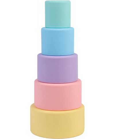 Silicone Stacking Cups - Nesting Cups and Silicone Stacking Toy - Open Ended Montessori Toddler and Baby Stacking Cups - Neut...