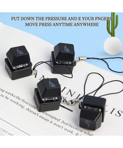 Keyboard 1 Key Button Switch Keychain Light Up Backlit LED Light Button Stress Relief Gifts Decompression Artifact to Pass Th...