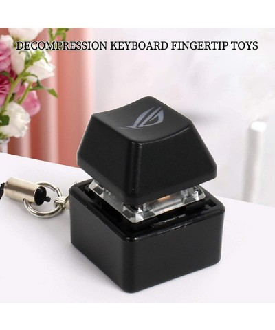 Keyboard 1 Key Button Switch Keychain Light Up Backlit LED Light Button Stress Relief Gifts Decompression Artifact to Pass Th...