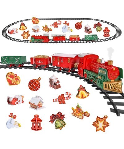 Christmas Train Set for Around/Under The Tree with Smoke Sounds Lights Tracks Electric Train Sets for Boys 4-7 Toy Train Set ...