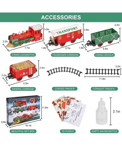 Christmas Train Set for Around/Under The Tree with Smoke Sounds Lights Tracks Electric Train Sets for Boys 4-7 Toy Train Set ...