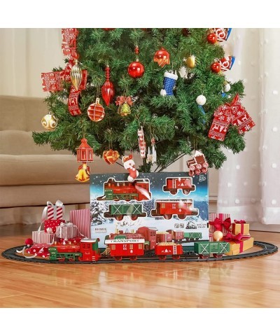 Christmas Train Set for Around/Under The Tree with Smoke Sounds Lights Tracks Electric Train Sets for Boys 4-7 Toy Train Set ...