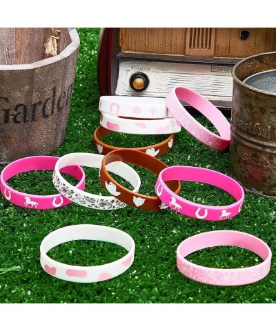 36 Pieces Cowgirl Silicone Bracelets Western Party Bracelets Colored Stretch Wristbands for Western Themed Birthday Halloween...