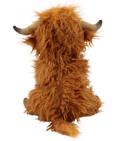 Scottish Highland Longhair Long Haired Cow Plush Toy Brown 9.84inch Simulation Soft and Cute Calf Plush Stuffed Animal Doll R...