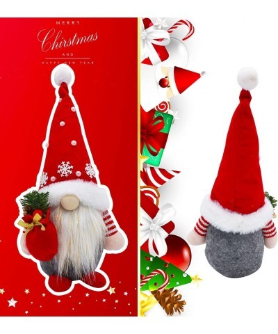 2 Pcs Handmade Gnome Figurines Plush Swedish Tomte Nisse Christmas Tree Elf Home Desktop Collectible Doll Stuffed Decor Holid...