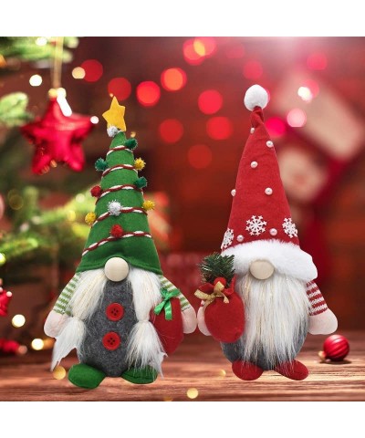 2 Pcs Handmade Gnome Figurines Plush Swedish Tomte Nisse Christmas Tree Elf Home Desktop Collectible Doll Stuffed Decor Holid...