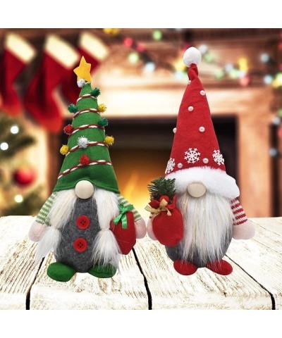 2 Pcs Handmade Gnome Figurines Plush Swedish Tomte Nisse Christmas Tree Elf Home Desktop Collectible Doll Stuffed Decor Holid...