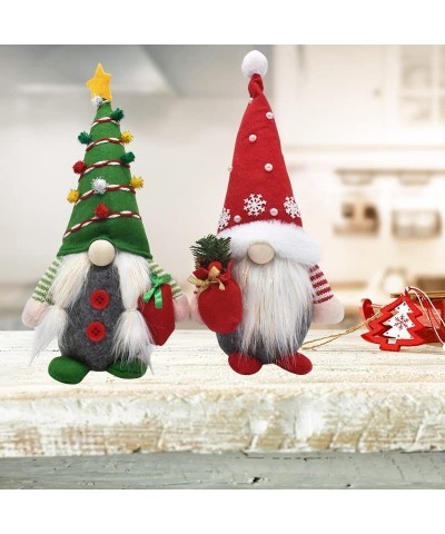 2 Pcs Handmade Gnome Figurines Plush Swedish Tomte Nisse Christmas Tree Elf Home Desktop Collectible Doll Stuffed Decor Holid...