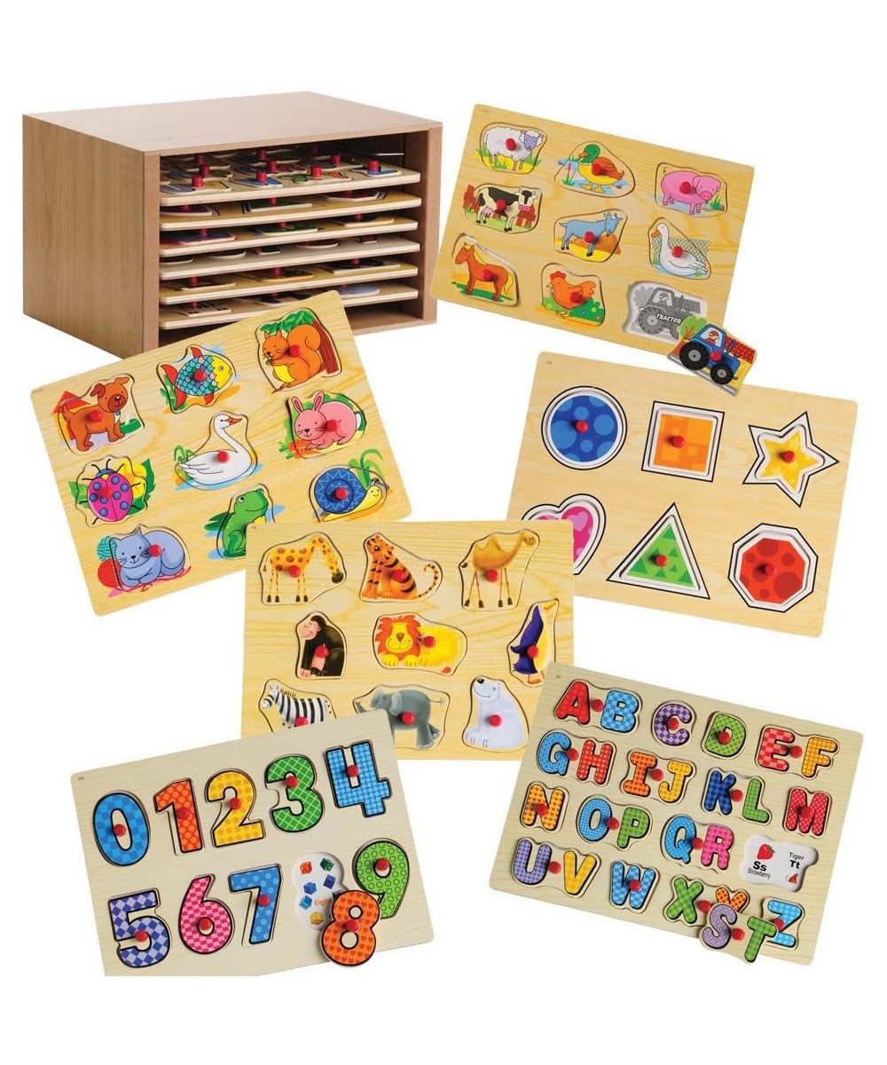 Cp Toys Puzzle Storage Case with 6 Knobbed Wooden Puzzles $81.04 Pegged Puzzles