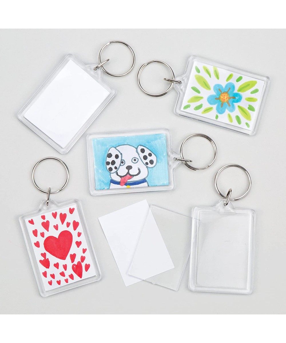 Baker Ross-E4572 Make Your Own Keyring Kit (Pack of 8) For Kids To Assemble And Attach To Key Rings And Bags 8-pk White $16.0...