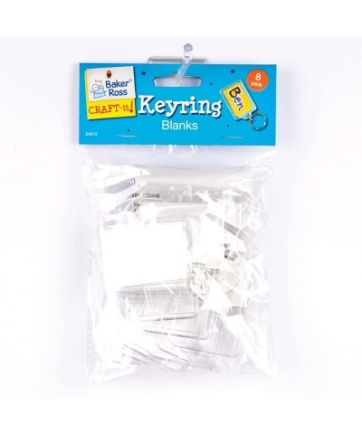 Baker Ross-E4572 Make Your Own Keyring Kit (Pack of 8) For Kids To Assemble And Attach To Key Rings And Bags 8-pk White $16.0...