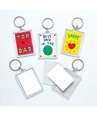 Baker Ross-E4572 Make Your Own Keyring Kit (Pack of 8) For Kids To Assemble And Attach To Key Rings And Bags 8-pk White $16.0...