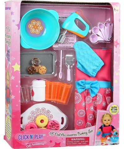 Doll Baking Set with Apron and Baking Utensil Accessories Perfect for 18 inch Dolls $45.15 Toy Kitchen Products