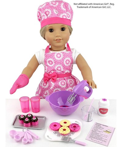 Doll Baking Set with Apron and Baking Utensil Accessories Perfect for 18 inch Dolls $45.15 Toy Kitchen Products