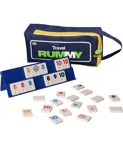 Classic Mini Rummy Game Set with 4 Exclusive Folding Playing Racks in Super Durable Travel Bag for 2-4 Players Great Gift for...