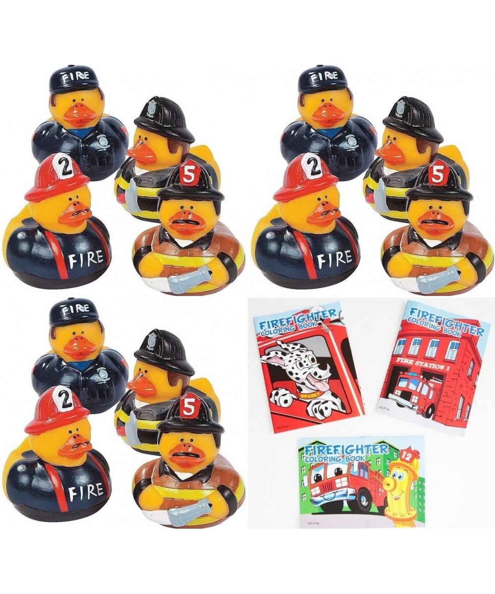 Fireman Rubber Ducks and Coloring Books | 12 Each | Fire Fighter Party Favors $34.16 Kids' Party Favor Sets