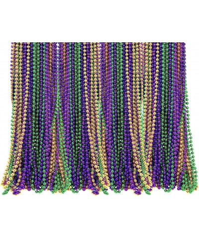 72 Pack Bulk Mardi Gras Beads Necklaces Purple Green Gold Beads 33 Inches Long 7mm Thick Tree Decoration Party Favors Supplie...